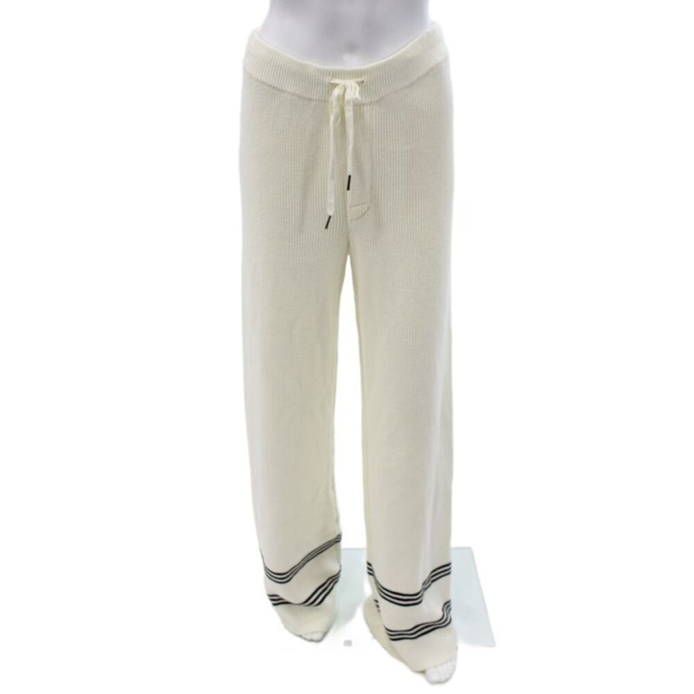 Ser.O.Ya Womens Ivory Striped Athleisure Sweatpants Drawstring Size S